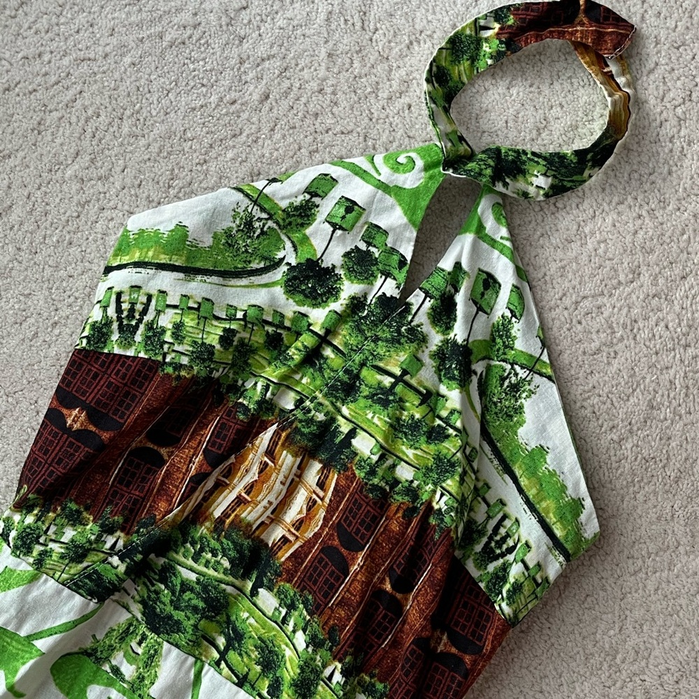 Linen Maxi Graphic Dress
